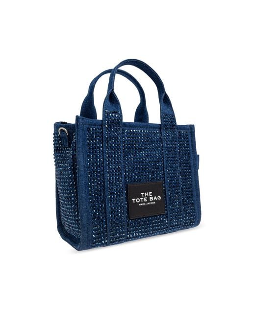 Marc Jacobs Blue Handbag The Crystal Denim Small Tote Bag