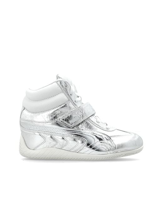 PUMA White Sports Shoes "Speedcat Wedge Lustre"