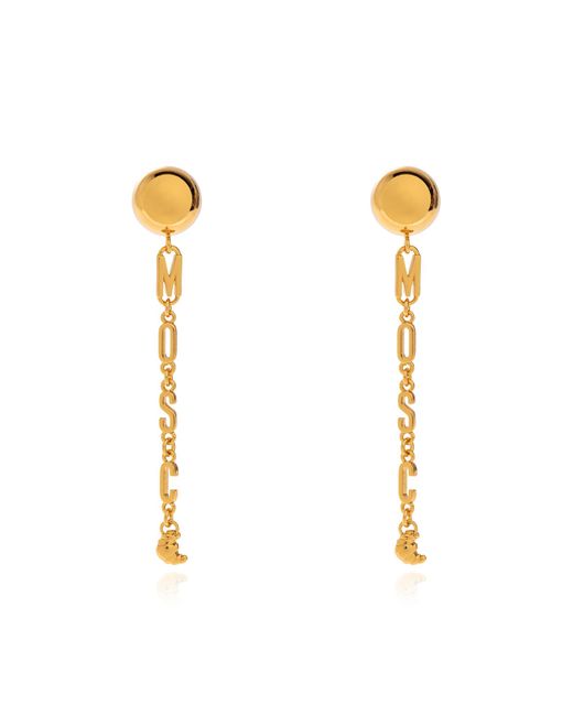Moschino White Earrings With Pendant