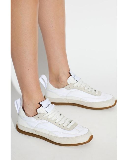 McQueen White Sports Shoes With Logo