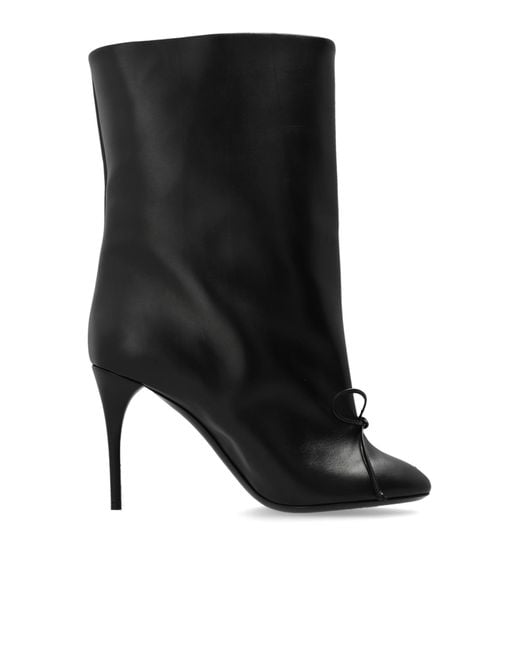 Alaïa Black Leather Ankle Boots