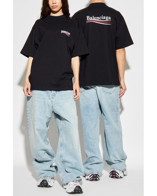 Balenciaga Blue Wide-Leg Jeans