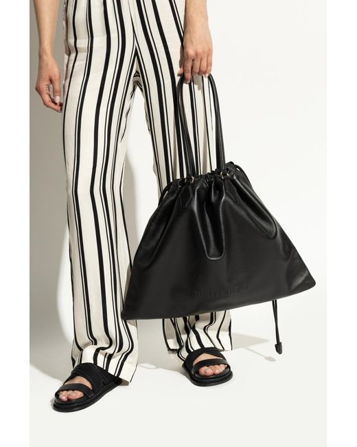 Jimmy Choo Black Shopper Bag "Drawstring Large"