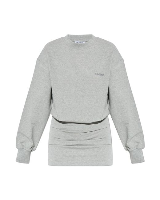 The Attico Gray Dress With Logo