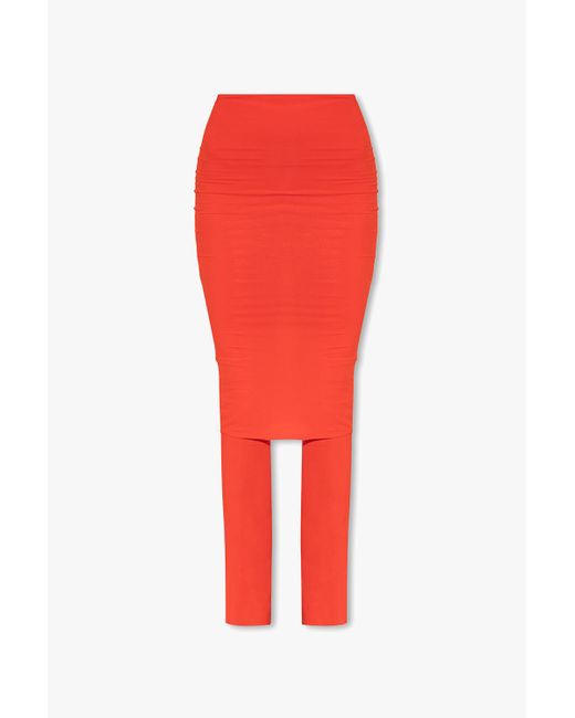 Alaïa Red Trousers With Skirt
