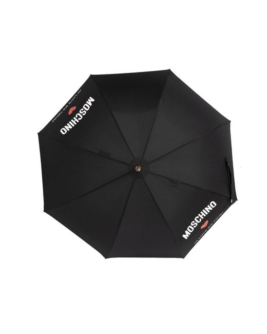 Moschino Black Umbrella With Logo