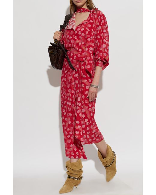 Isabel Marant Red Silk Skirt 'Faniry'