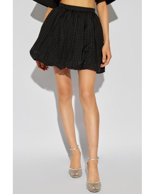 Alaïa Black Polka Dot Pattern Skirt