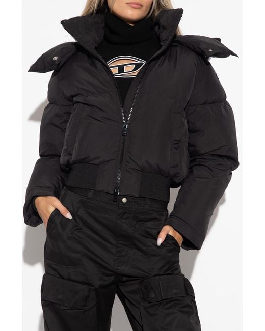 DIESEL 'w-peyt-short' Down Jacket, in Black | Lyst UK