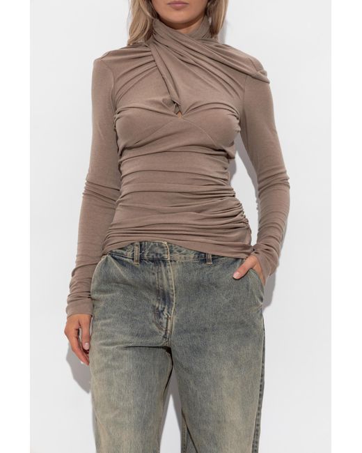 Entire studios Brown Draped Top