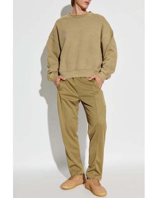 Palm Angels Natural Sweatshirt With 'Vintage' Effect for men