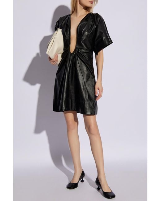 Victoria Beckham Black Leather Dress By