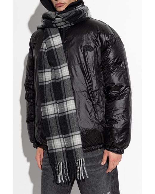 DIESEL Black Scarf With Hood 'S-Carhood' for men