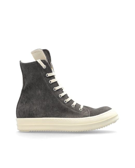 Rick Owens Black Ankle-High Sports Shoes 'Vegan Sneaks'