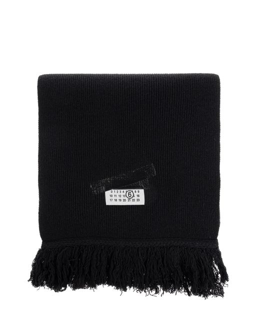 MM6 by Maison Margiela Black Scarf With Logo for men