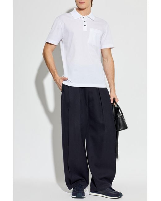 Ferragamo White Polo With Pocket for men