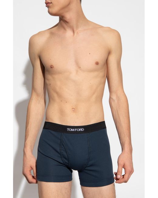 Tom Ford Blue Boxers With Logo for men