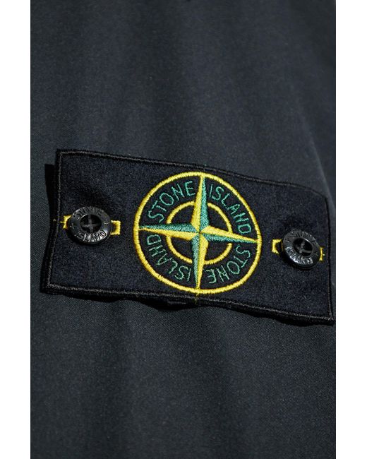 Stone Island Blue Insulated Jacket 'Micro Twill' for men