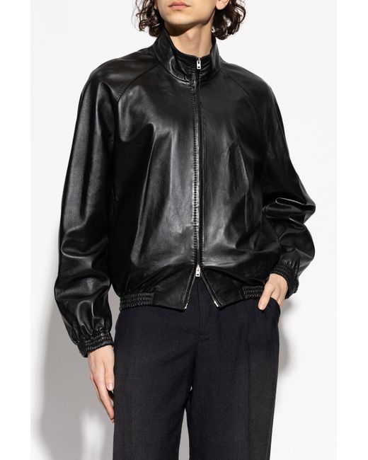 Acne Black Leather Jacket for men