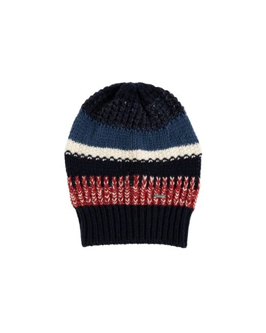 DSquared² Blue Wool Beanie for men