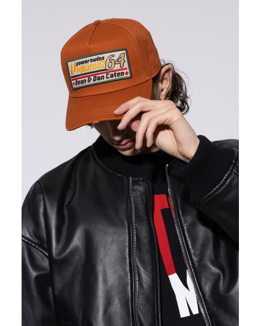 DSquared² Orange Baseball Cap for men