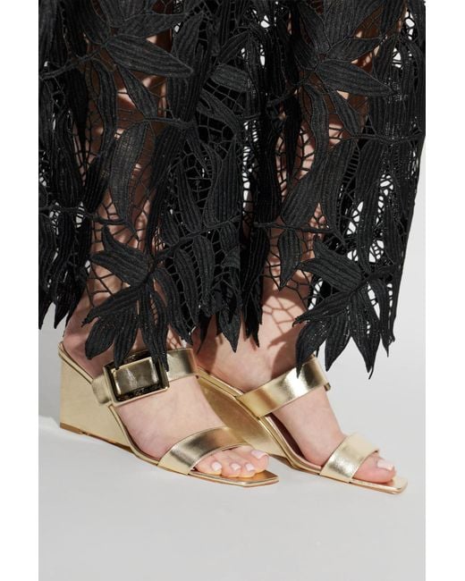 Roger Vivier White Wedge Sandals "Belle"