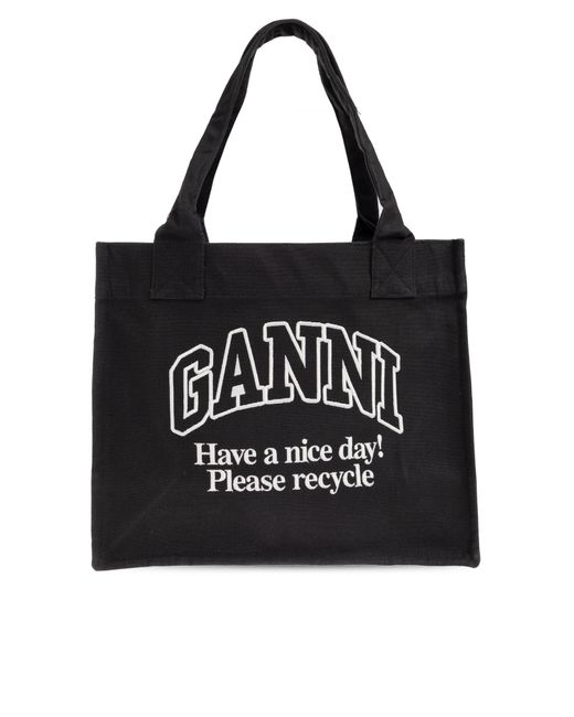 Ganni Black Shopper-Type Bag