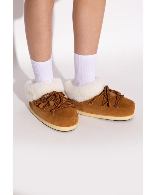 Moon Boot Brown Mb Evx Mule Suede Shoes
