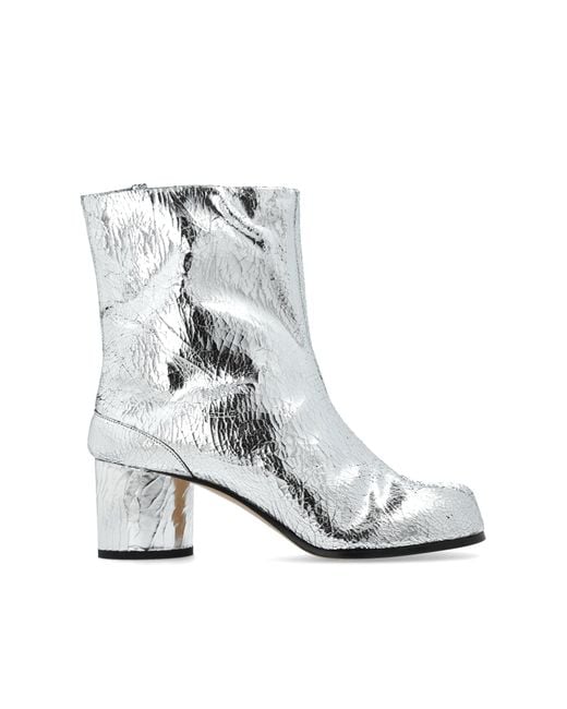 Maison Margiela White Leather 'Tabi' Boots