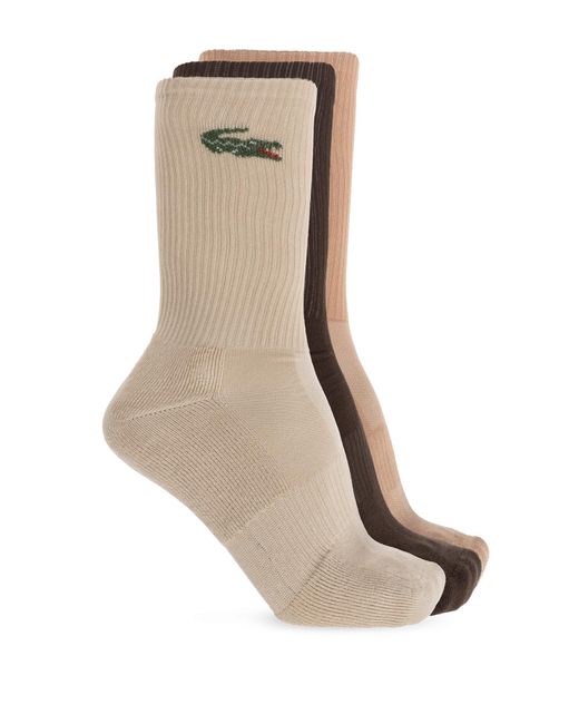 Lacoste Natural Three-Pack Of Socks With Logo for men