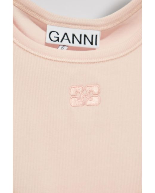 Ganni Natural Striped Top