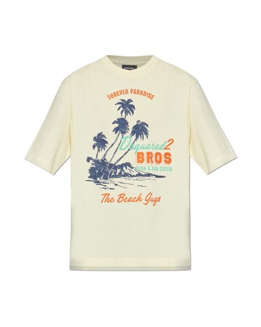 DSquared² White T-Shirt With Print for men
