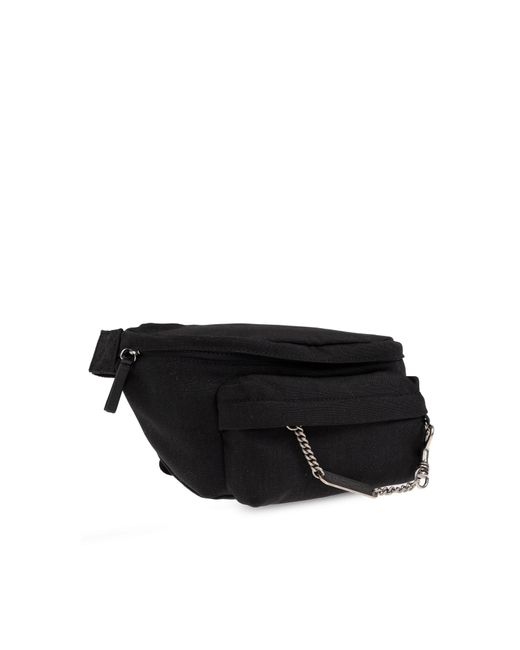 Palm Angels Black Belt Bag With Logo for men