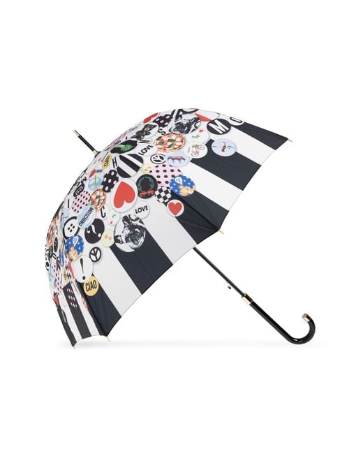Moschino White Parasol With Print