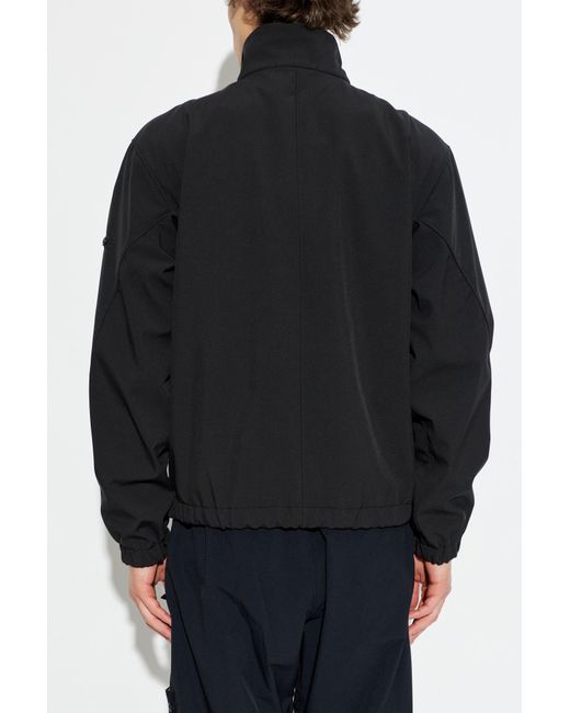 Stone Island Black Jacket With Logo Patch for men
