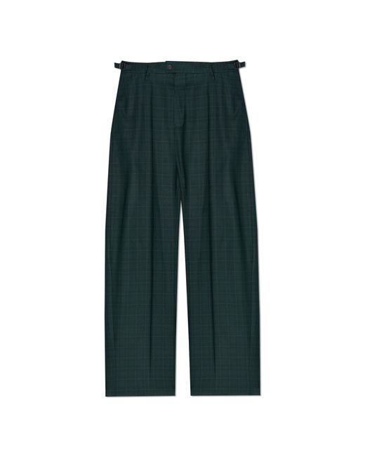 Balenciaga Green Pleated Trousers, for men
