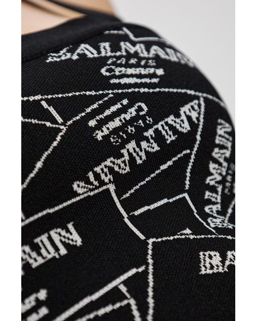 Balmain Black Short Off-Shoulder Top