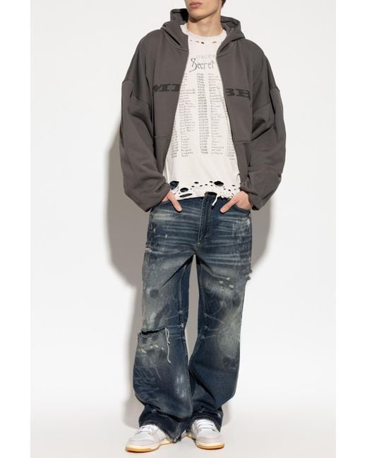 M I S B H V White T-Shirt With A Vintage Effect for men