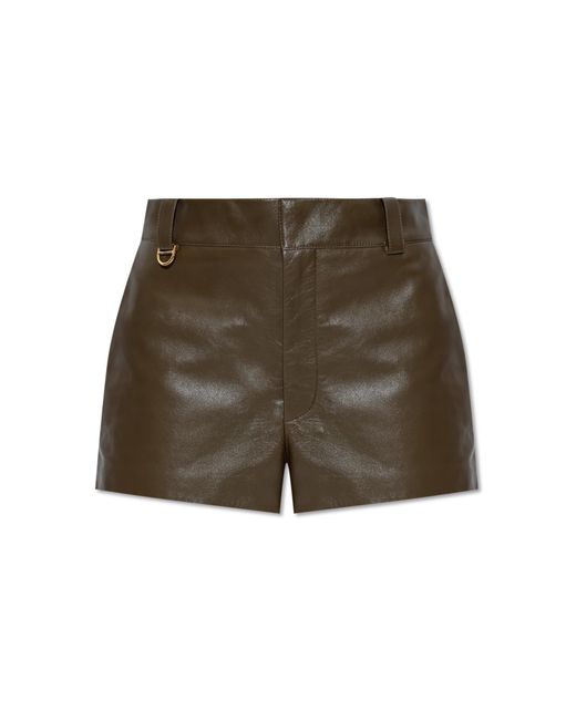 Chloé Green Leather Shorts