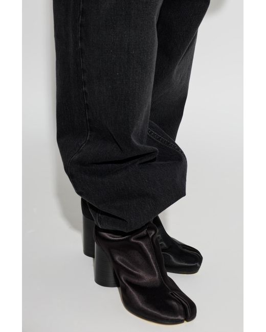 Maison Margiela Black Heeled Ankle Boots With 'Tabi' Cut-Out