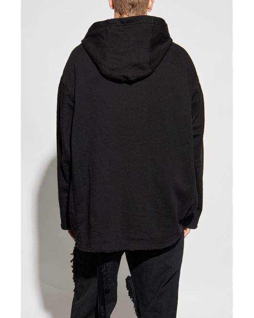 Rick Owens Black Hoodie 'Peter' for men