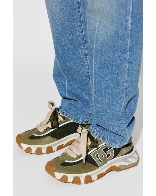 Dolce & Gabbana Green Sports Shoes With Logo for men