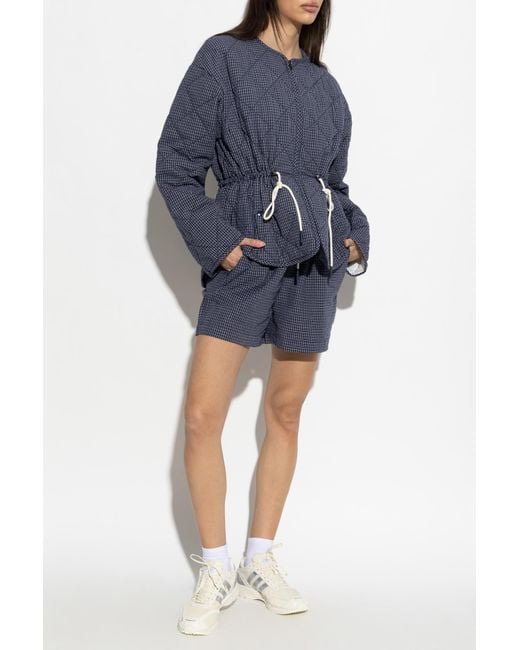 Rethinkit Studios Blue Quilted Jacket With Check Pattern