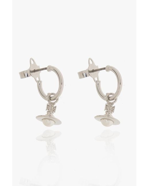 Vivienne Westwood Natural 'layla' Earrings With Logo