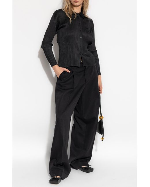 Pleats Please Issey Miyake Black Pleated Shirt