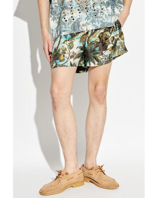 DSquared² Green Silk Shorts for men