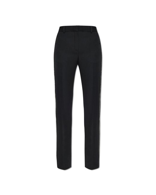 Versace Black Trousers With Shiny Side Stripes
