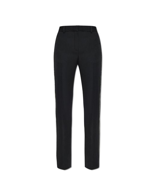 Versace Black Trousers With Shiny Side Stripes