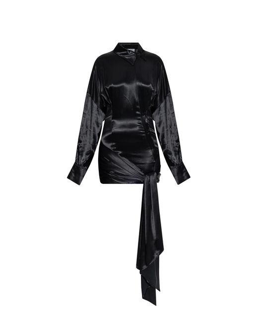 The Attico Black Loose-Fit Dress
