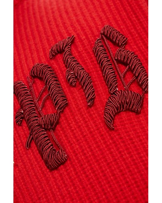 Balmain Red Sweater With Applique for men